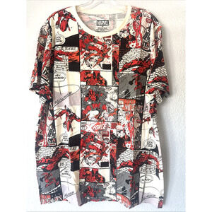 Marvel Deadpool All Comic Book Over‎ Print T-Shirts Men's XL